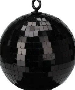 Kerstbal zwart discobal D 8 cm