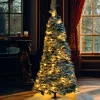 Kerstboom Pop-Up groen besneeuwd met 150 lampjes warm wit D 40 H 120 cm