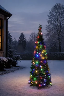 Kerstboom Pop-Up voor buiten groen met 150 lampjes gekleurd D 40 H 120 cm