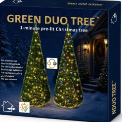 Kerstboom Pop-Up voor buiten groen met 250 lampjes gekleurd D 75 H 180 cm