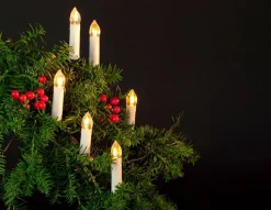 Kerstboomverlichting kaars met 50 lampjes warm white 12,5 m