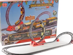 Kerstdorpminiatuur treinset looping met trein 9 x 50 x 35,5 cm