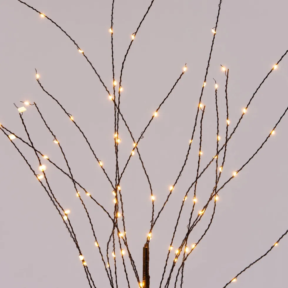 Kerstfiguur boompje met 128 LED lampjes goud licht / 12 flash H 100 cm