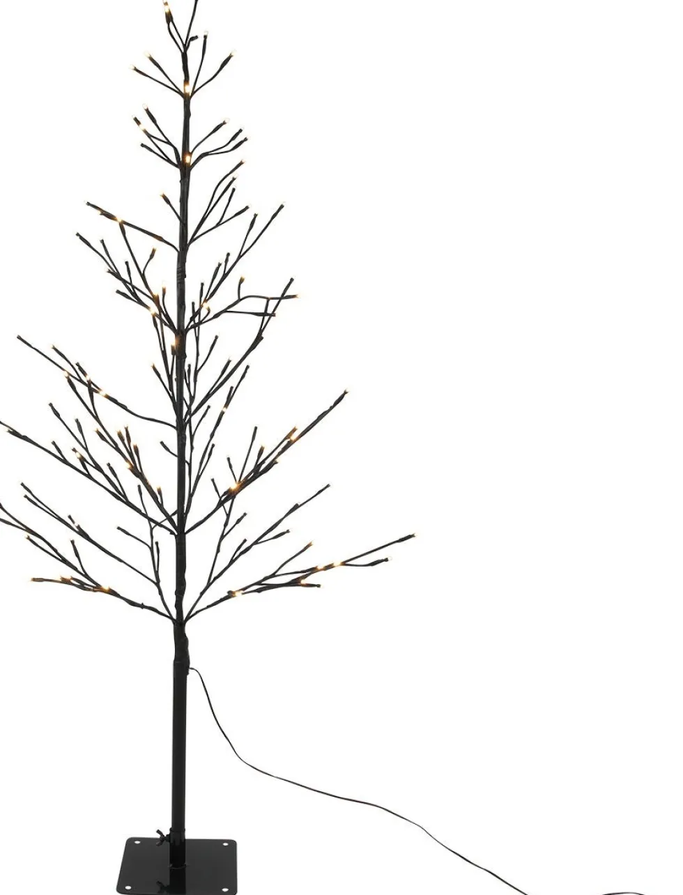 Kerstfiguur boom zwart met verlichting D 40 H 120 cm