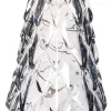 Kerstfiguur decoratieboom grijs / goud D 10,5 H 24,5 cm met 10 LED lampjes