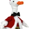 Kerstfiguur eend wit / rood 27 x 12 x 30 cm