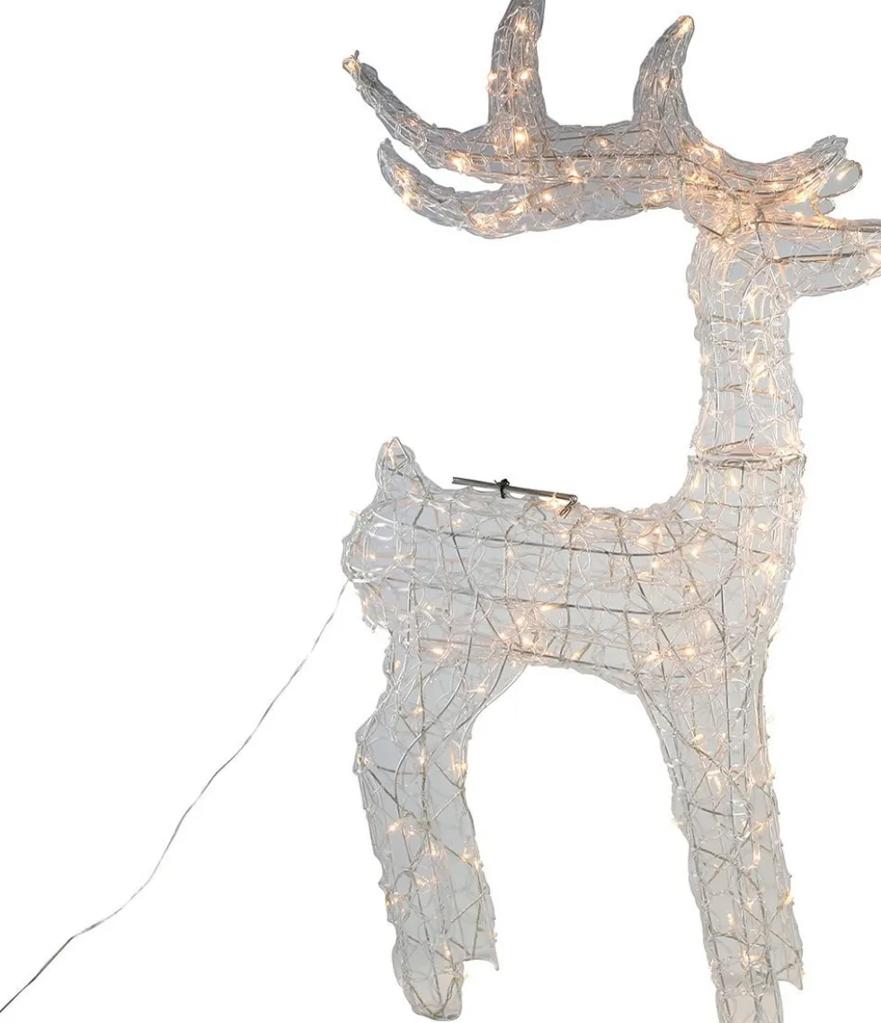 Kerstfiguur rendier met 160 LED lampjes warm wit H 115 cm