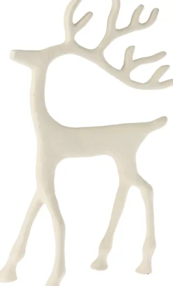 Kerstfiguur rendier wit 20 x 6 x 31 cm