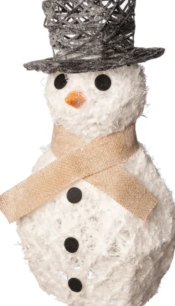 Kerstfiguur sneeuwpop met 20 LED lampjes warm wit 17 x 22 x 40 cm
