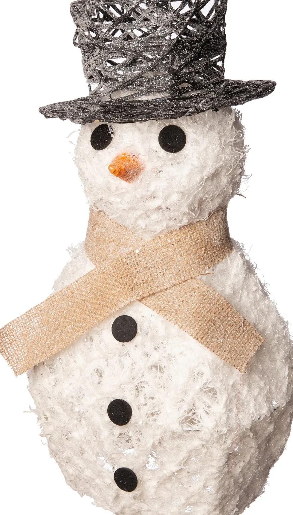 Kerstfiguur sneeuwpop met 20 LED lampjes warm wit 17 x 22 x 40 cm