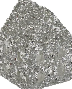 Kerstfiguur Strass Huis zilver 7,5 x 7,5 x 10 cm