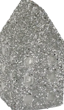 Kerstfiguur Strass Huis zilver 10,5 x 10,5 x 20 cm