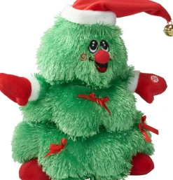 Kerstfiguur vrolijke kerstboom groen / rood 25 x 16 x 39 cm