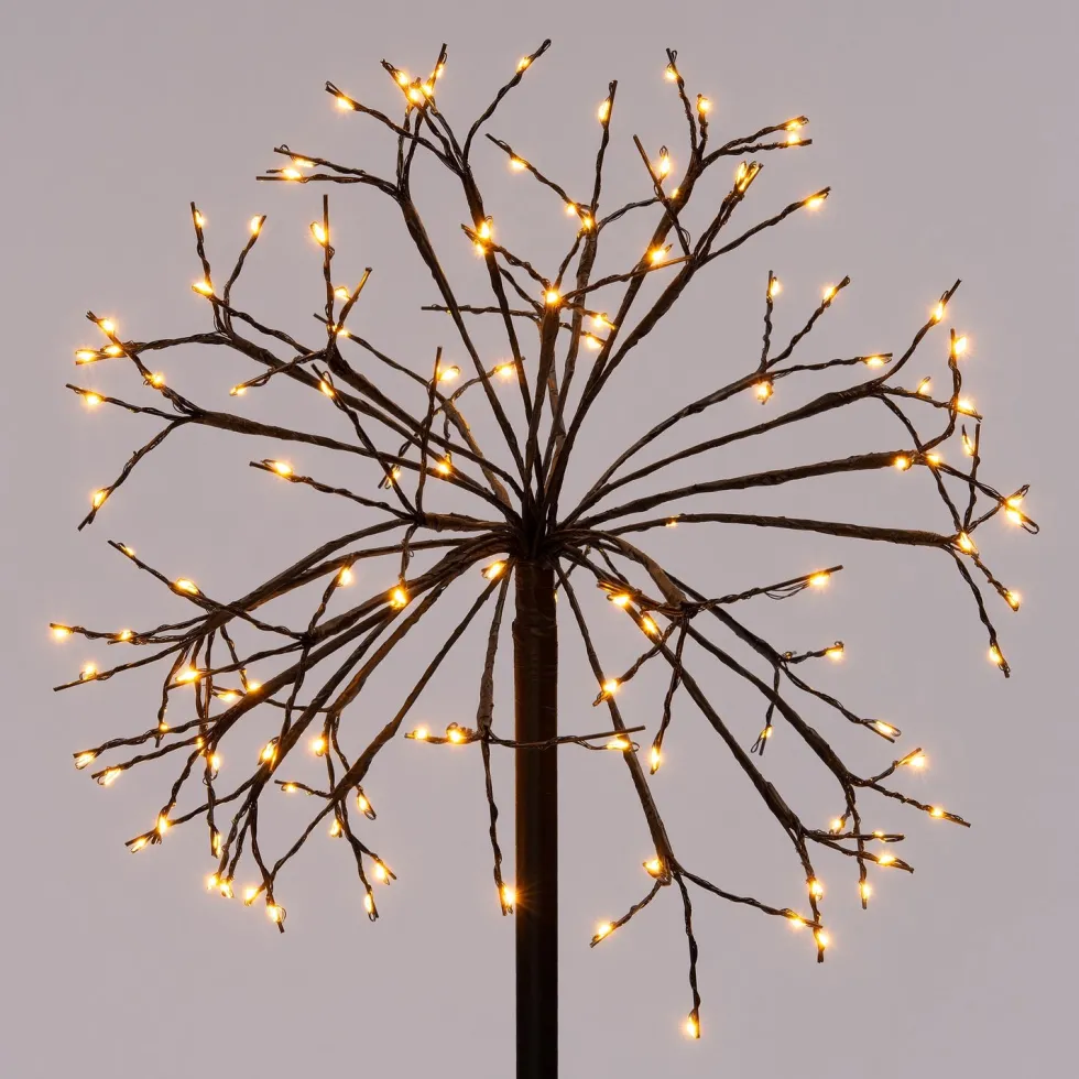 Kerstfiguur vuurwerk met 120 LED lampjes goud H 45 cm