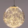 Kersthanger bol helder met 80 LED lampjes warm wit D 18 cm