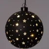 Kersthanger bol sterren met LED verlichting warm wit D 15 cm