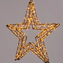 Kersthanger 3D ster zwart met 1200 LED lampjes wit D 56 H 5 cm