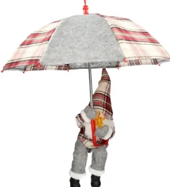Kersthanger Gnombrella gnoom met verlichting D 50 H 60 cm