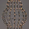 Kersthanger lantaarn zwart met verlichting 40 x 6 x 61 cm