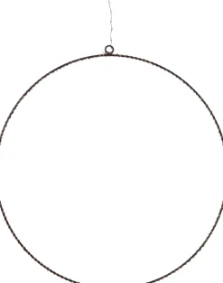 Kersthanger rond zwart met 200 LED lampjes warm wit D 37 cm