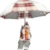 Kersthanger Santabrella kerstman met verlichting D 50 H 60 cm