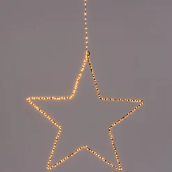 Kersthanger ster zwart met 300 LED lampjes warm wit D 56 cm