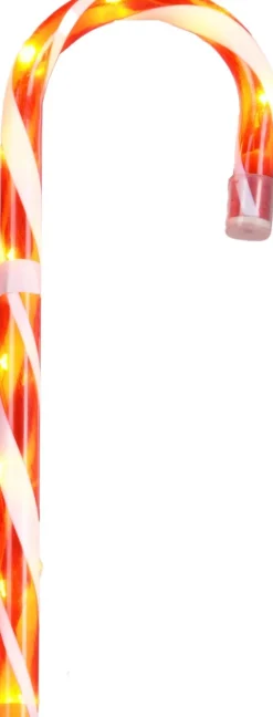 Kersthanger zuurstok rood / wit met verlichting 12,5 x 2,2 x 75 cm