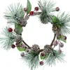 Kerstkrans met rode bessen besneeuwd D 20 cm