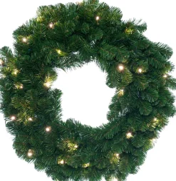 Kerstkrans Winterberg met LED verlichting D 90 cm warm wit