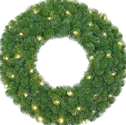 Kerstkrans Winterberg met LED verlichting D 60 cm warm wit