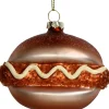 Kerst ornament broodje kroket bruin 8,5 x 5 x 7,2 cm