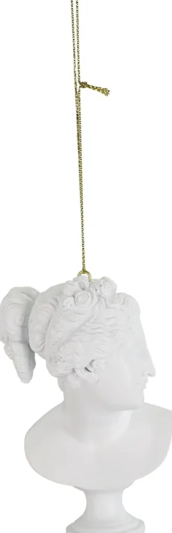 Kerst ornament buste Poly wit 6,7 x 5,5 x 10,5 cm