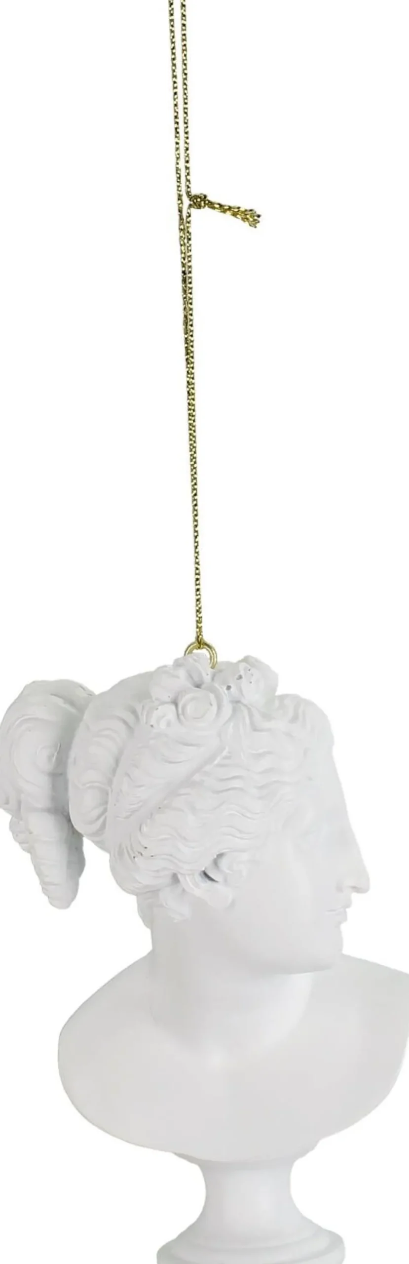 Kerst ornament buste Poly wit 6,7 x 5,5 x 10,5 cm