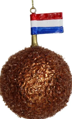 Kerst ornament Disa bitterbal bruin D 6,1 H 9 cm