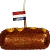 Kerst ornament Disa kroket bruin 10 x 4,5 x 8 cm