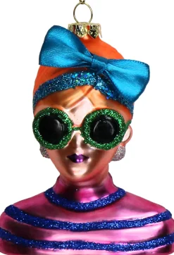 Kerst ornament Fashion Lady strik 7,6 x 6,1 x 10,7 cm