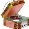 Kerst ornament grammofoon 7,6 x 7,1 x 8,4 cm