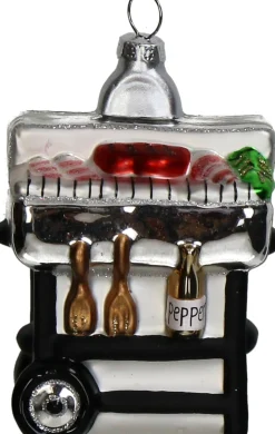 Kerst ornament Grilli buitenkeuken zwart / wit 7 x 3,8 x 12,1 cm