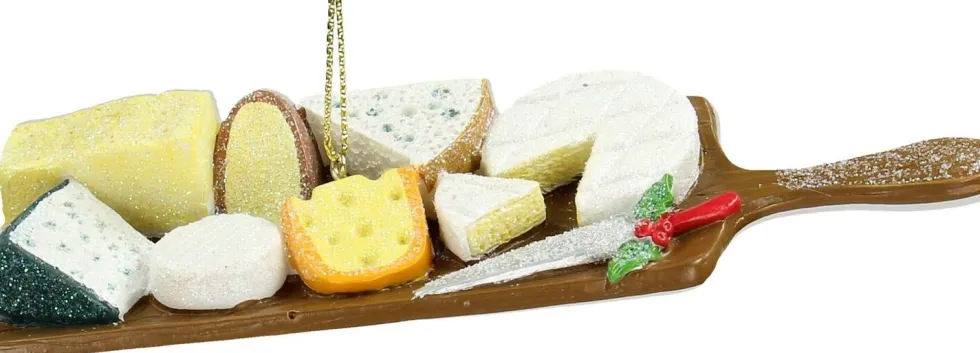 Kerst ornament kaasplateau 14 x 4,5 x 1,9 cm