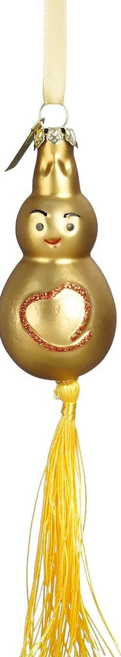 Kerst ornament Prinses Maxima Centrum gelukspoppetje bruin 3,5 x 3,5 x 15 cm