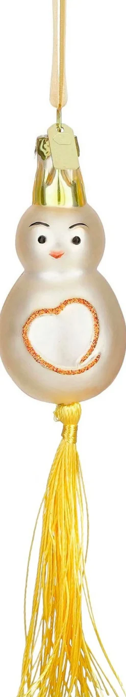 Kerst ornament Prinses Maxima Centrum gelukspoppetje goud 3,5 x 3,5 x 15 cm