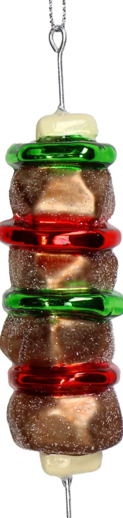 Kerst ornament shaslick bruin 3,2 x 3,2 x 12,7 cm