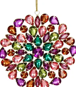 Kerst ornament Sini kralen glanzend D 13 H 1 cm