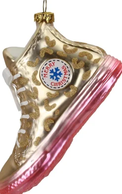 Kerst ornament sneaker goud 7,6 x 5,1 x 12,7 cm