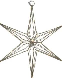 Kerstster Arno goud met 25 lampjes warm wit 4,5 x 30 x 31,5 cm