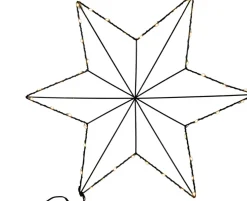 Kerstster Marnix grijs met 40 lampjes warm wit 37 x 3 x 37 cm