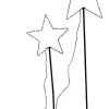 Kerststerren met verlichting zwart 30 x 2 x 125 cm 2 stuks