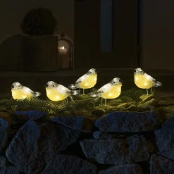 Konstsmide kerstfiguur vogel met verlichting 5,5 x 16 x 10 cm 5 stuks