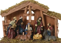 KSD kerststal met figuren 10 x 30 x 21 cm