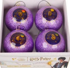 Kurt S. Adler kerstbal set Harry Potter paars D 7,5 cm 4 stuks